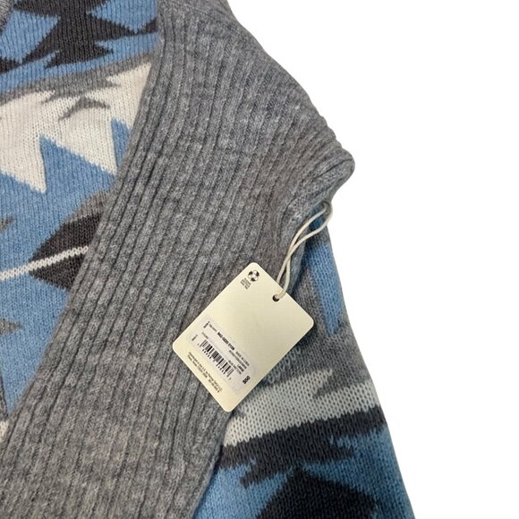 a.n.a. Women’s Nordic Pattern Crew Neck, Mixed Stitch sweater, Blue/Gray Sz. L - Picture 8 of 12
